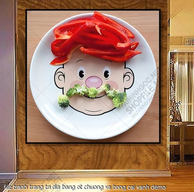 file tranh trang tri dia bang ot chuong va bong cai xanh
